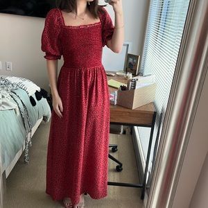 MAXSTUDIO Crepe Smocked Bodice Maxi Dress